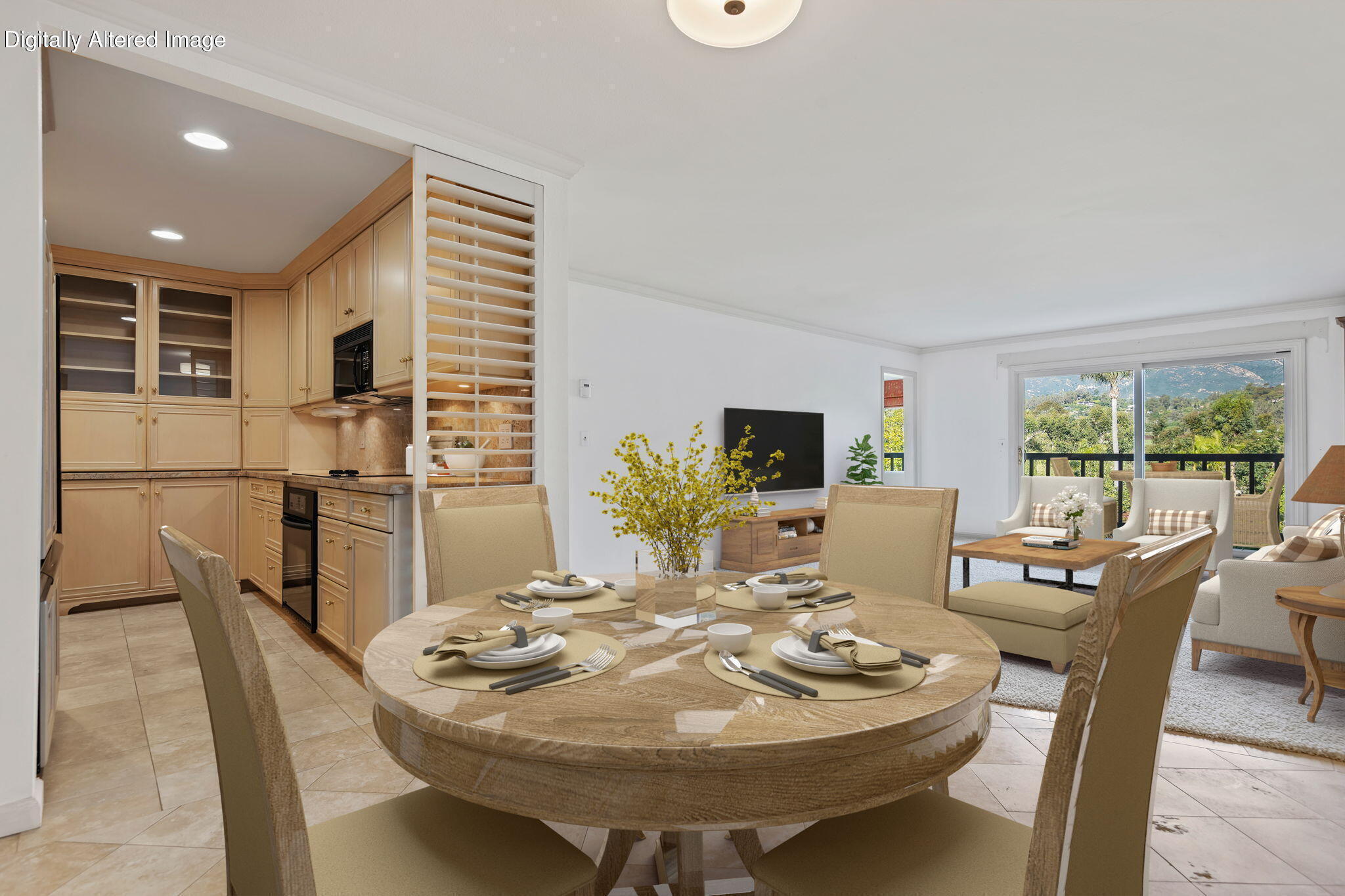 1034 Fairway Road Montecito, CA 93108 - Photo 13 of 31 13-Kitchen - Living Room (virtual stagin