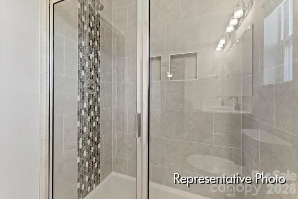 a bathroom with a shower