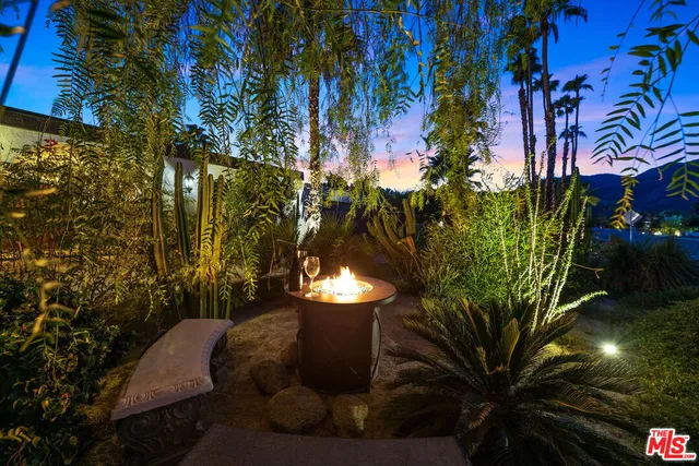 a view of a flower in a garden