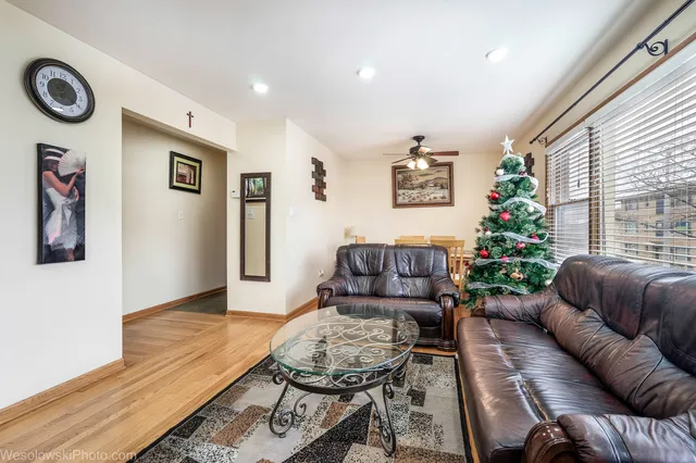 a living room with furniture and a couch
