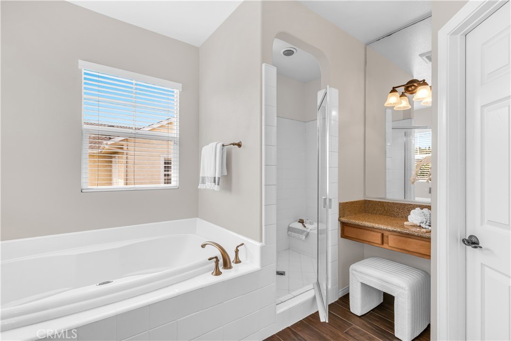 78 Dawnwood Ladera Ranch, CA 92694 - Photo 20 of 54 a bathroom with a tub and a shower
