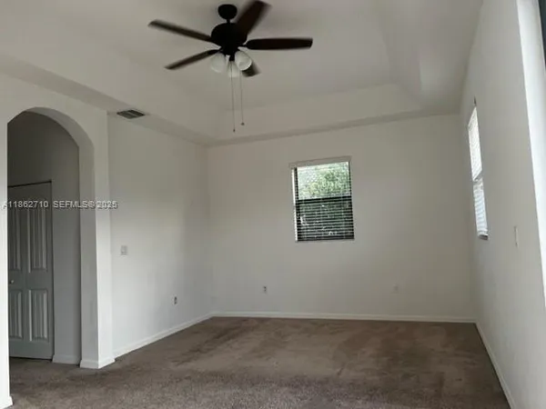 a view of a livingroom with a window