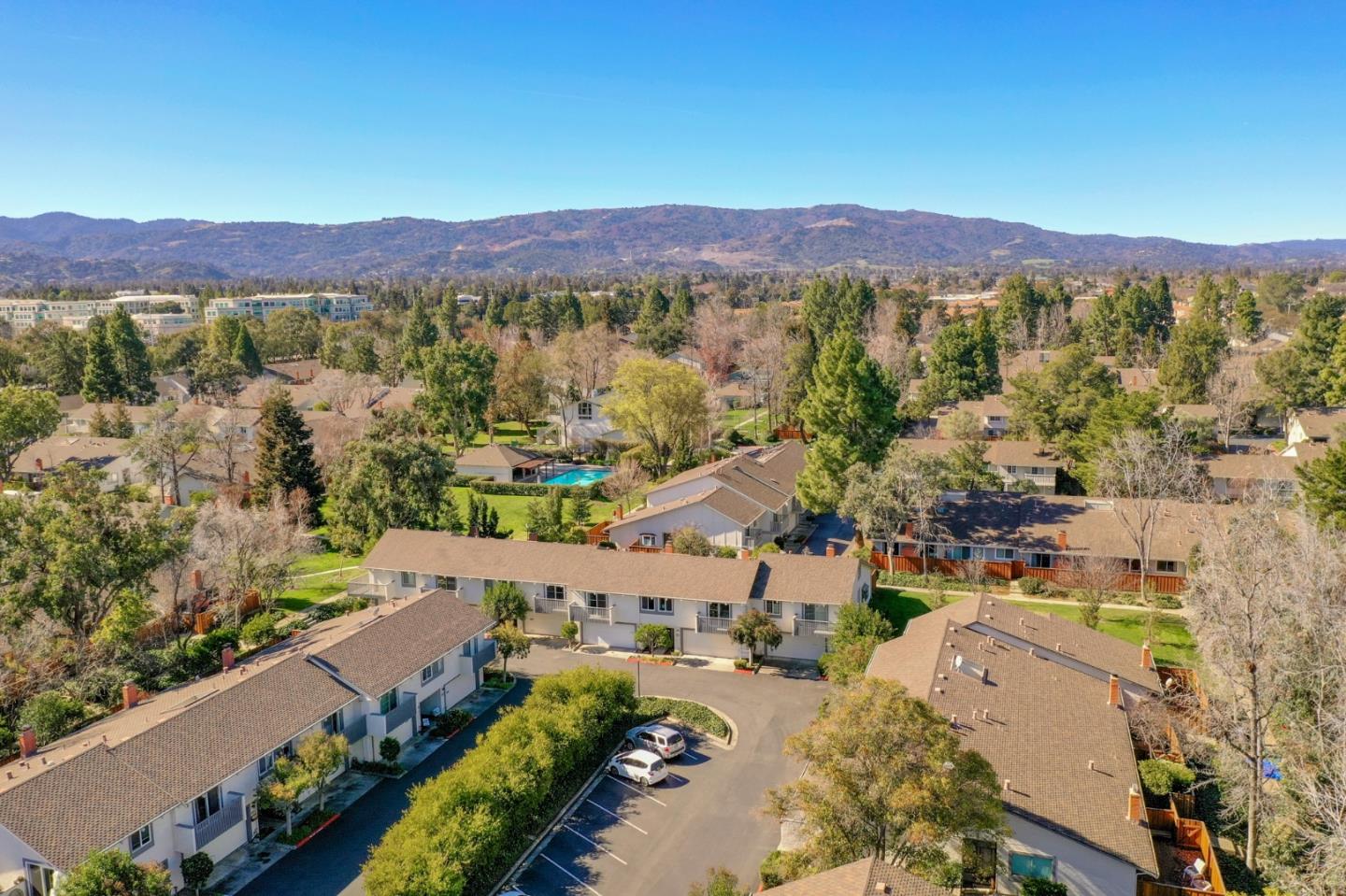 a view of city and mountain