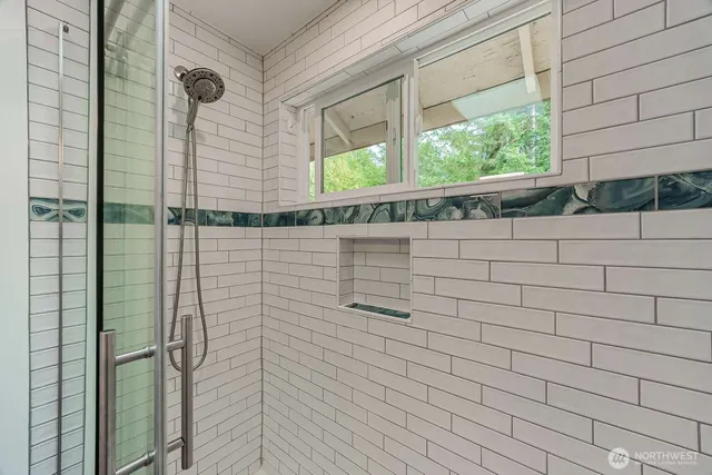 a bathroom with a shower