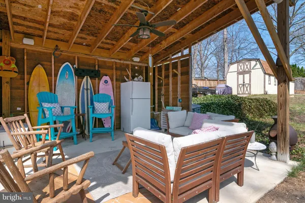 a outdoor space with furniture