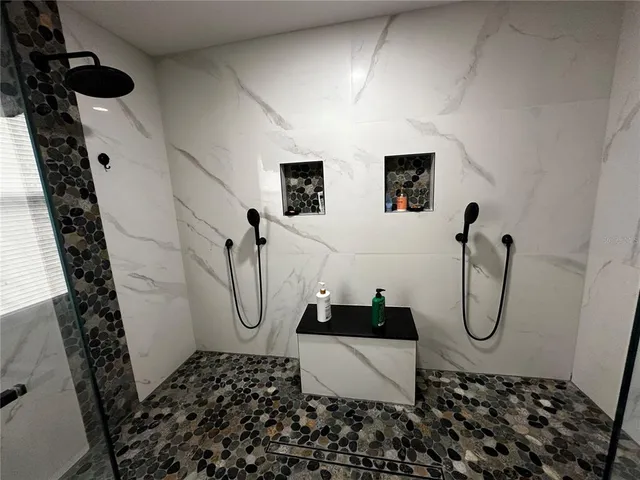 a bathroom with a shower