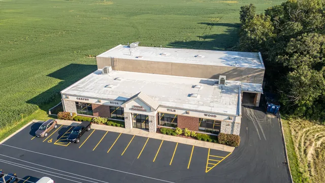 a view of a city with an ocean view