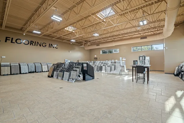a view of a garage with furniture