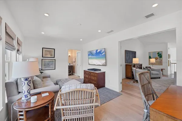 a living room with furniture