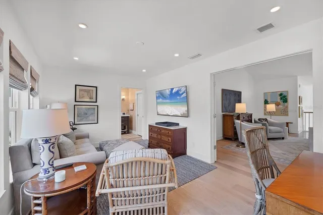 a living room with furniture