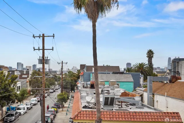 a view of a city with tall buildings