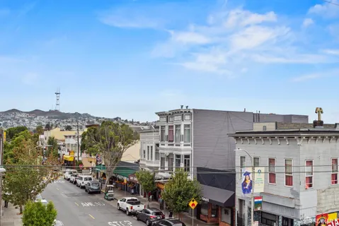a view of a city from a terrace