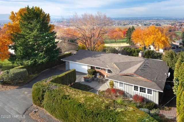 an aerial view of a house