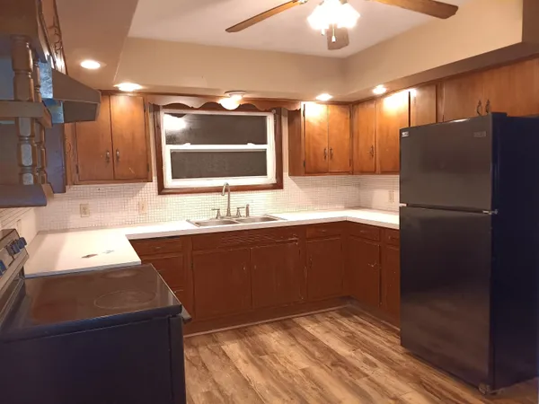 a room with furniture and a fireplace