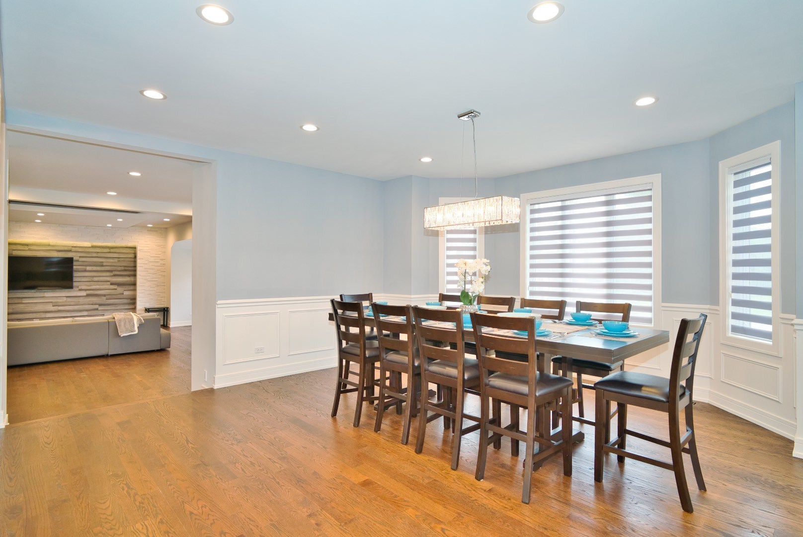 210 Cottonwood Road Northbrook, IL 60062 - Photo 17 of 47 a view of a dining room with furniture and wooden floor
