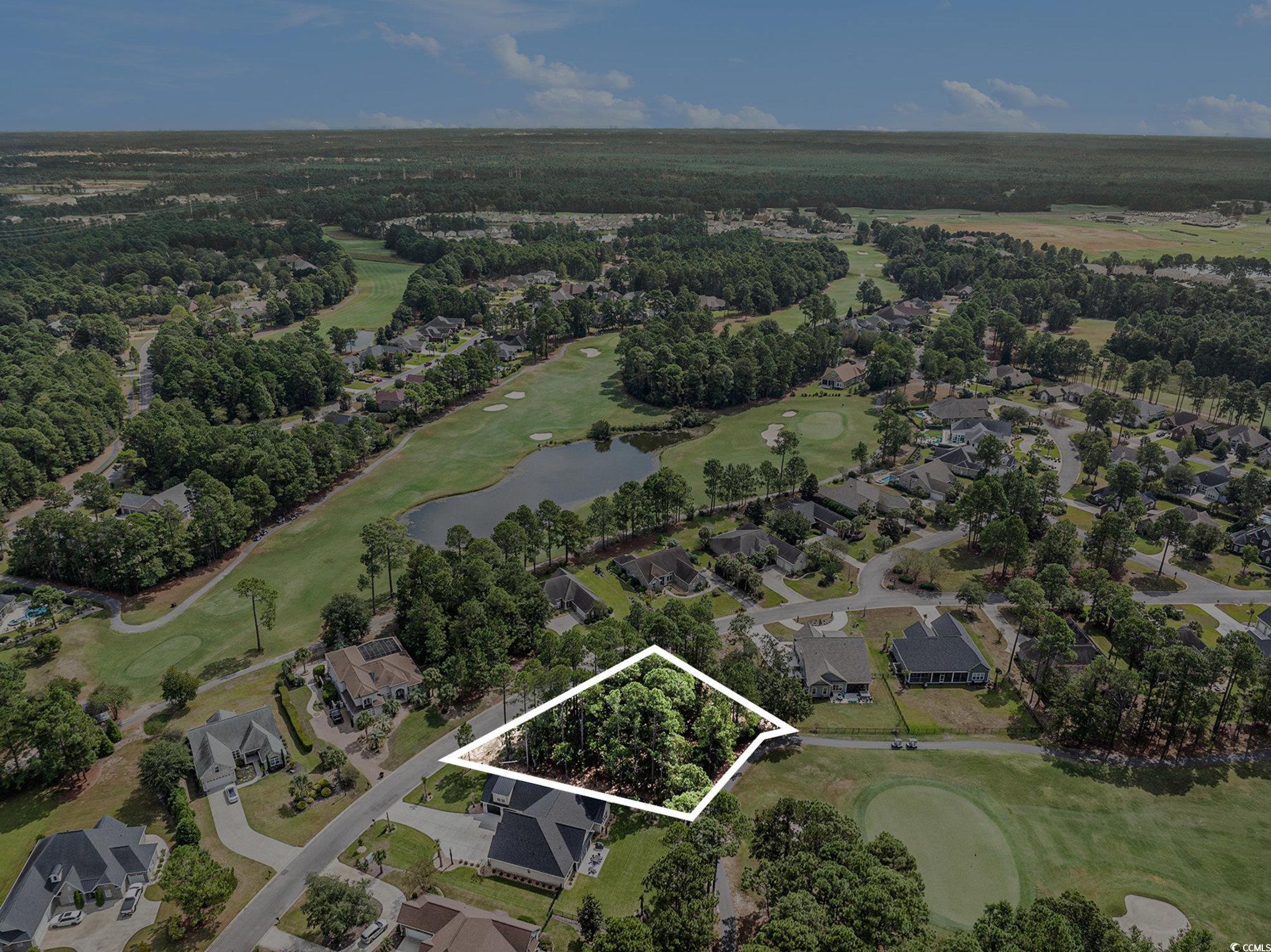 4036 Girvan Drive Myrtle Beach, SC 29579 - Photo 37 of 38 View of property location with a golf course; property boundaries highlighted