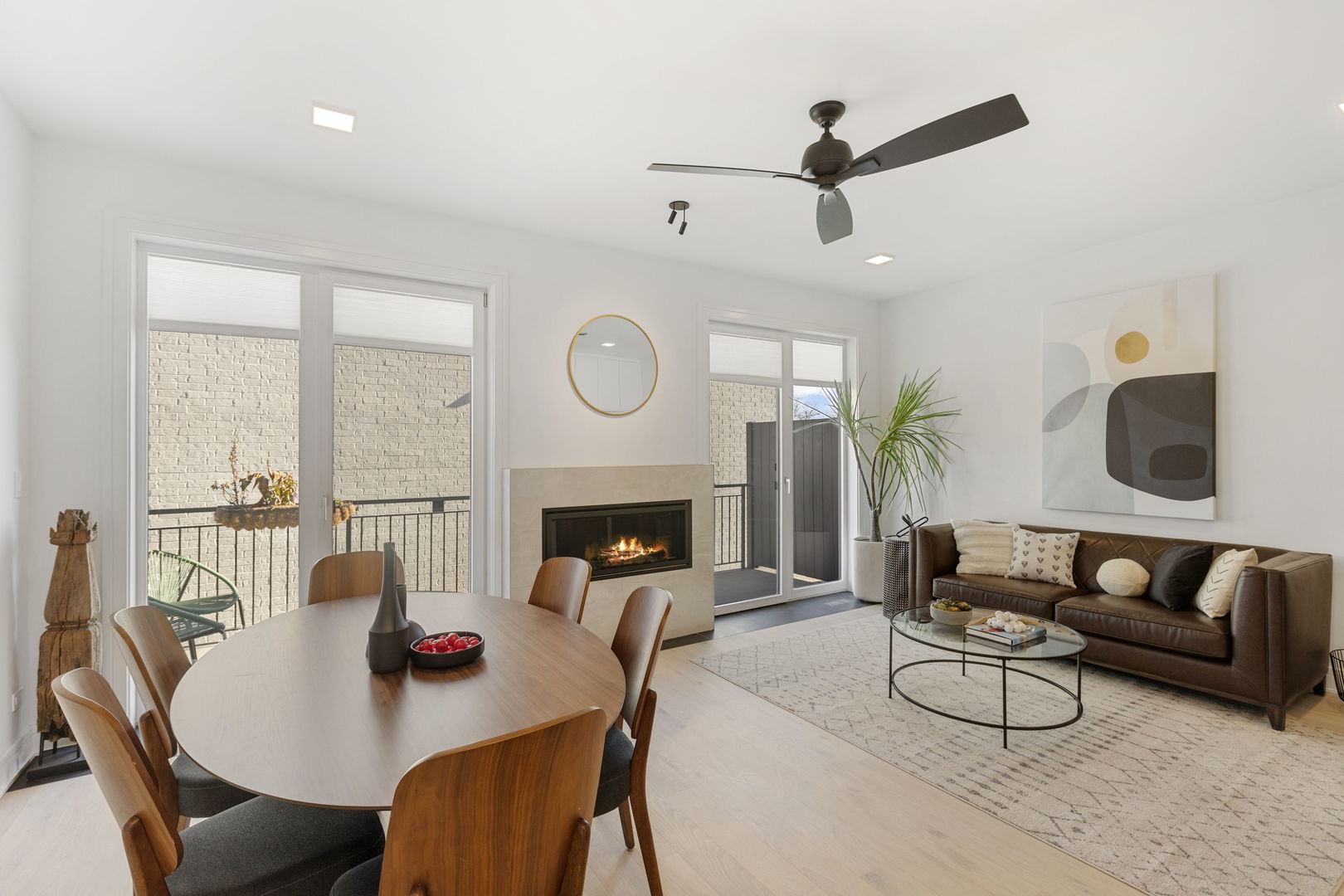 334 East Pershing Road Chicago, IL 60653 - Photo 30 of 86 a living room with furniture a fireplace and a flat screen tv