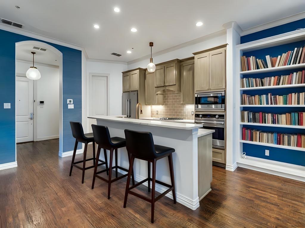 2811 Hood Street, Unit B Dallas, TX 75219 - Photo 3 of 30 a kitchen with a table and chairs in it