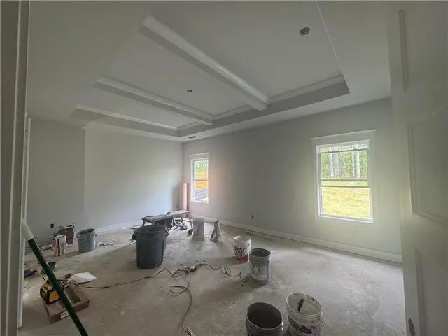 a room with a couch and a table