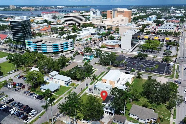 an aerial view of multiple house