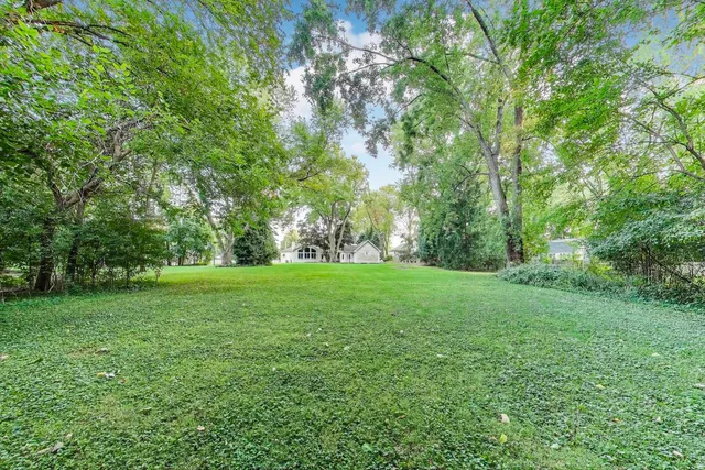 a view of a backyard with a garden