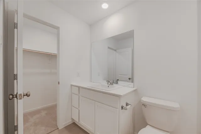 a bathroom with a sink toilet and vanity