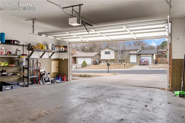 a view of garage with furniture