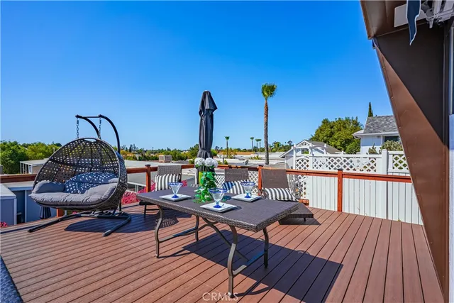 an aerial view of a house with a garden