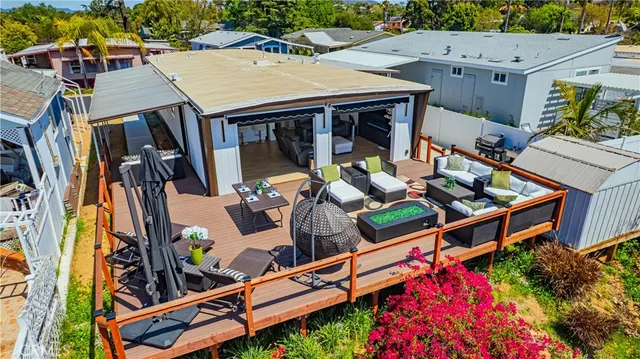 a view of balcony with seating space