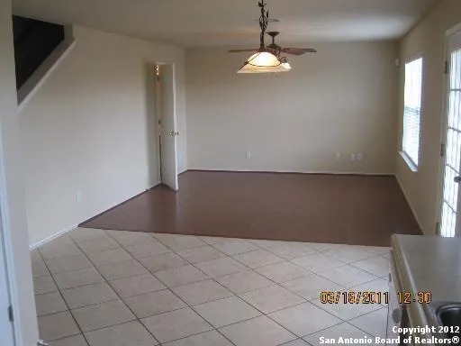 an empty room with a space