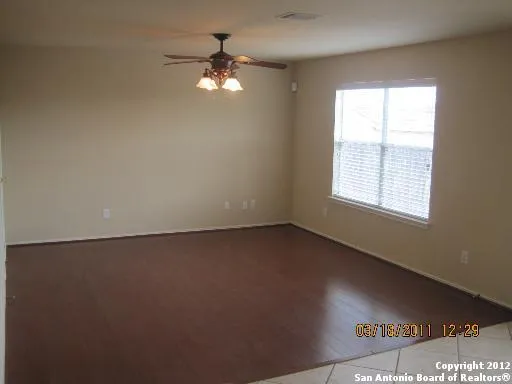 an empty room with a window