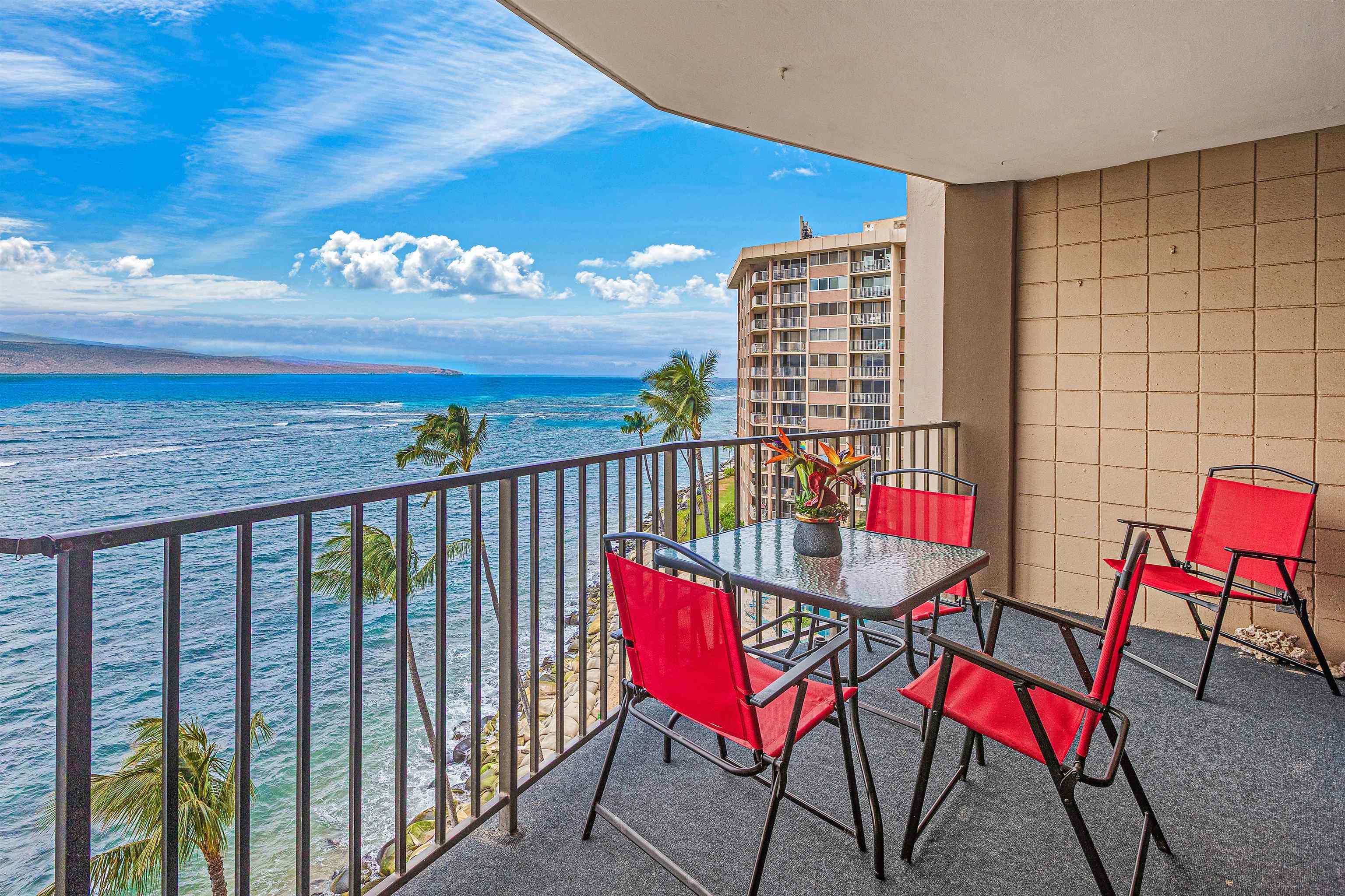 4327 Lower Honoapiilani Road, Unit 808 Lahaina, HI 96761 - Photo 2 of 35 a view of a balcony with furniture
