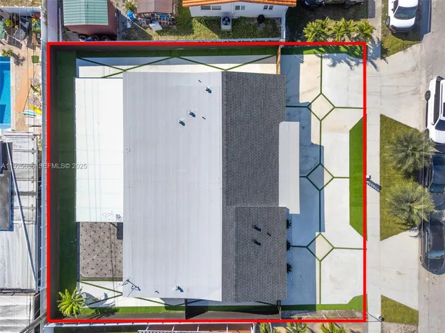 a bird view of a house