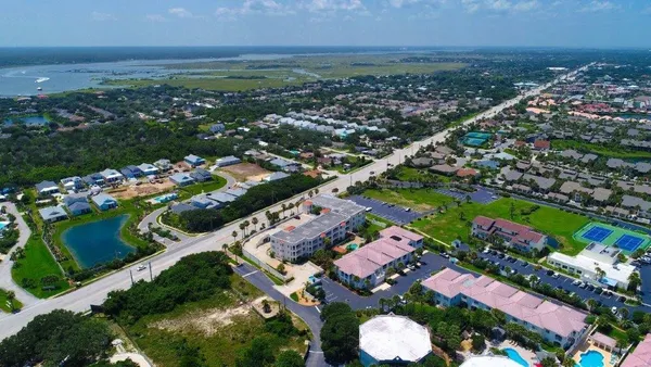 an aerial view of multiple house