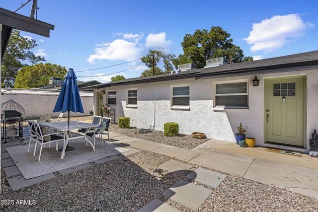 a view of a outdoor with a patio