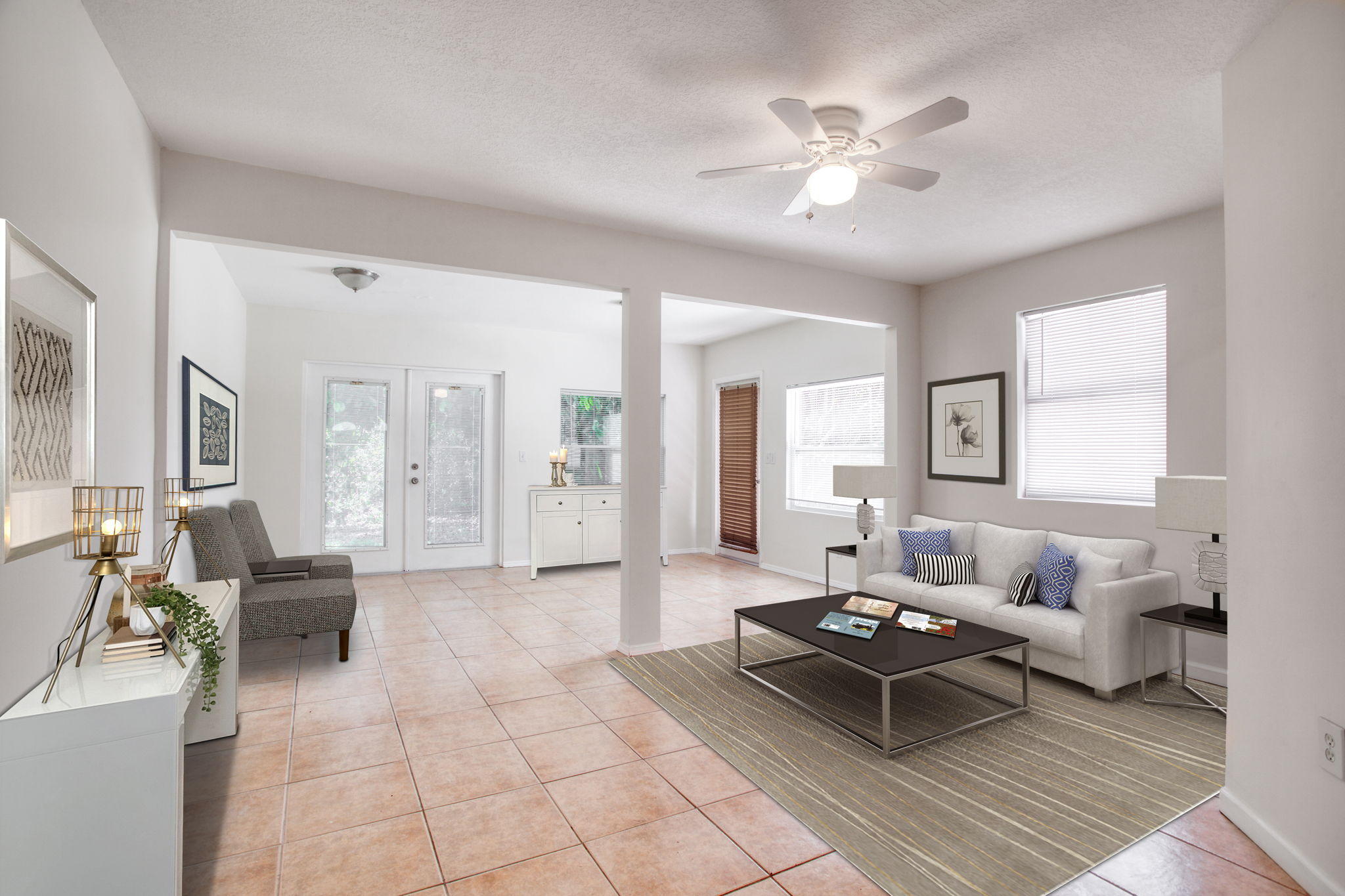 4302 Southwest Jaunt Road Port St. Lucie, FL 34953 - Photo 17 of 32 a living room with furniture and white walls