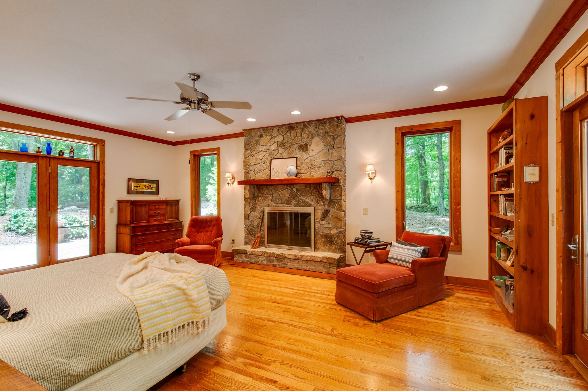 438 Grayson Drive Nashville, TN 37205 - Photo 15 of 36 a bedroom with a large bed and a fireplace