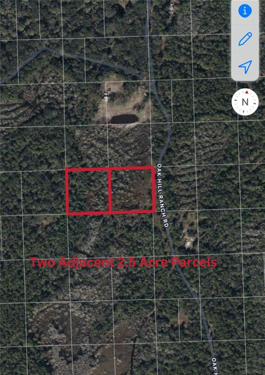 0 Access Oak Hill Ranch Road Oak Hill, FL 32759 - Photo 1 of 1 Two Adjacent 2.5 Acre Lots - accessible via Oak Hill Ranch Rd.