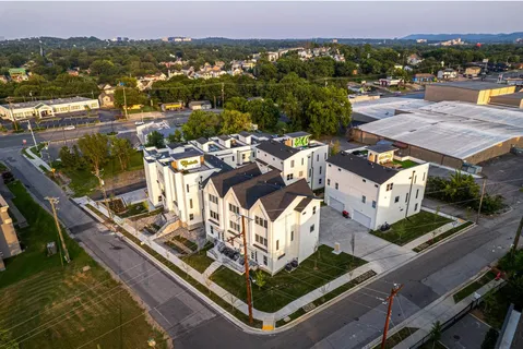 a view of a city from a terrace