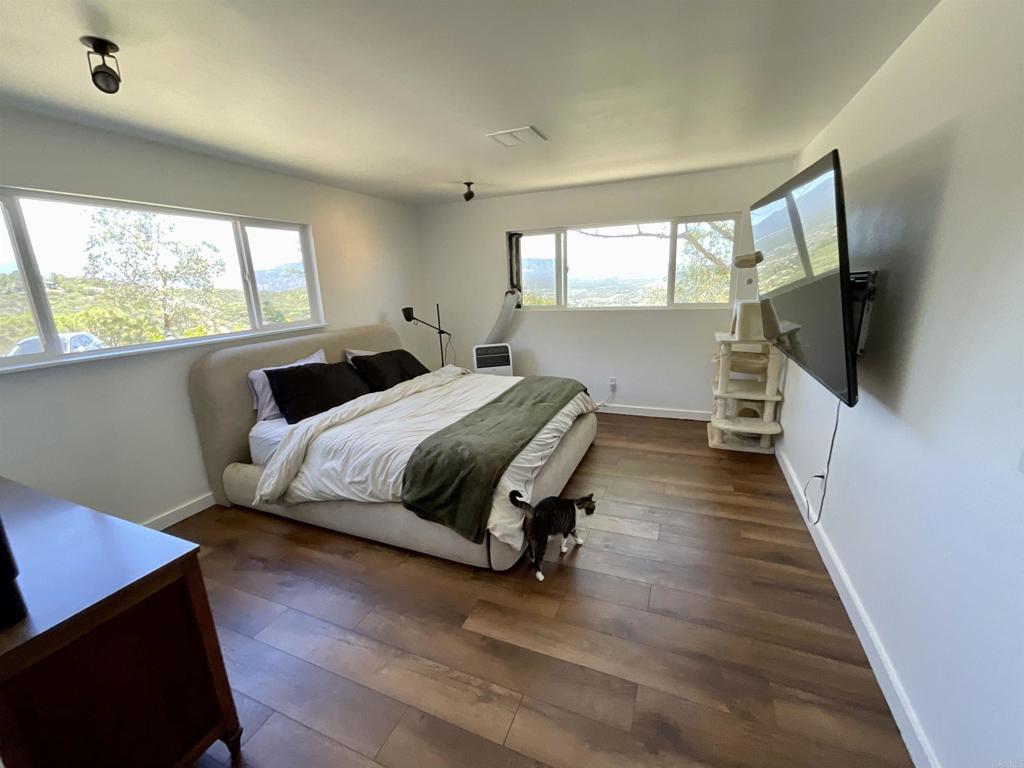 38281 Western Hills Road Anza, CA 92539 - Photo 23 of 75 a bedroom with a bed window and a flat screen tv