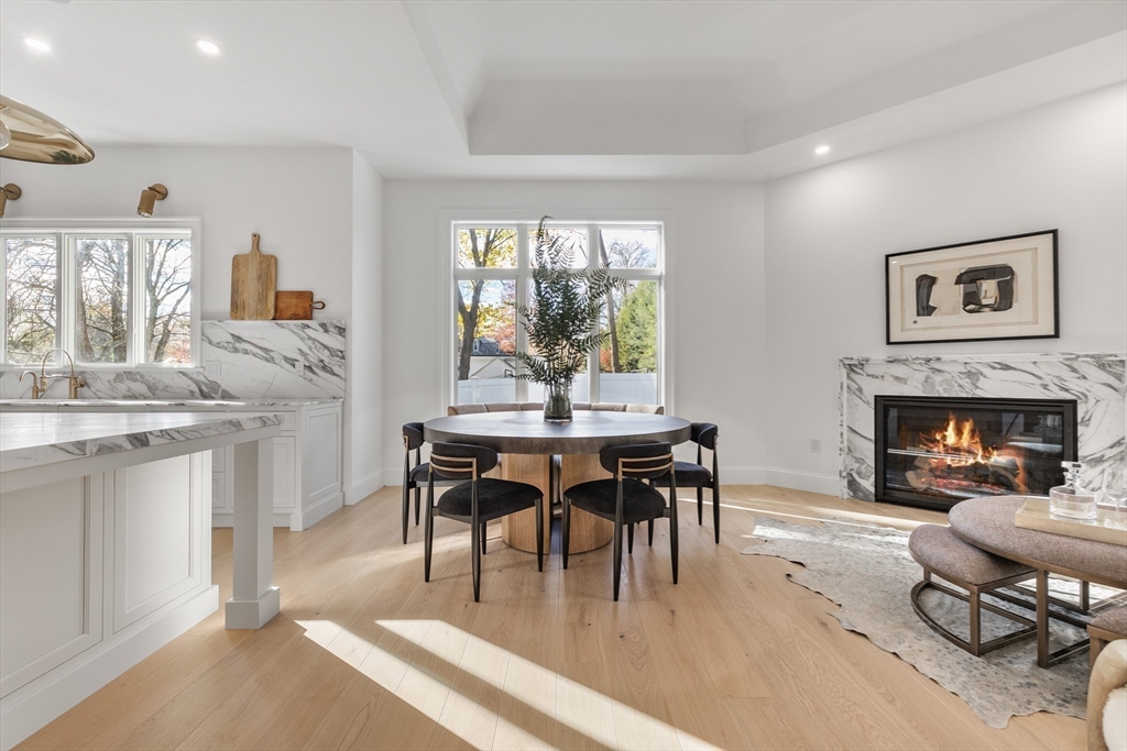 335 Heath Street Brookline, MA 02467 - Photo 11 of 38 a view of a dining room with furniture window and outside view