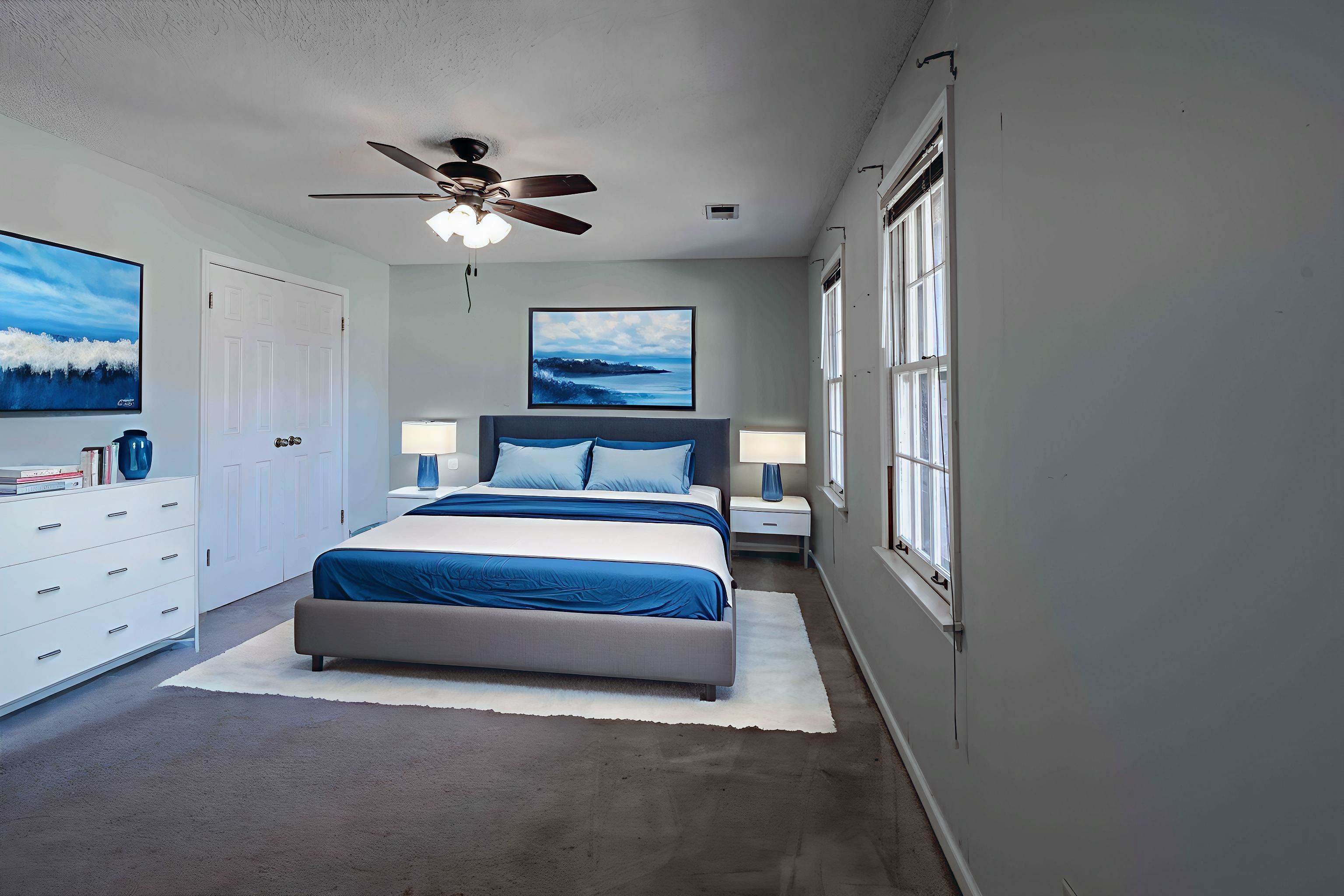 8883 Farmoor Road Germantown, TN 38139 - Photo 25 of 34 Carpeted bedroom with a ceiling fan and baseboards