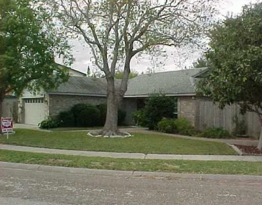 a view of a yard in front of a house