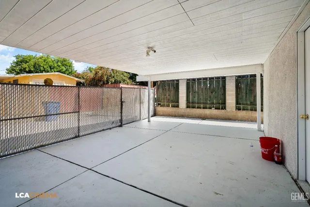 a view of porch with seating space