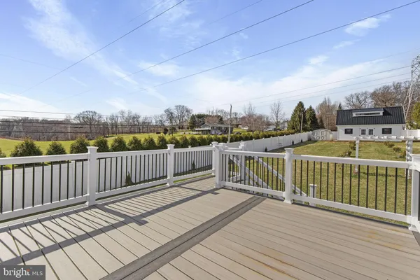 a view of a wooden deck