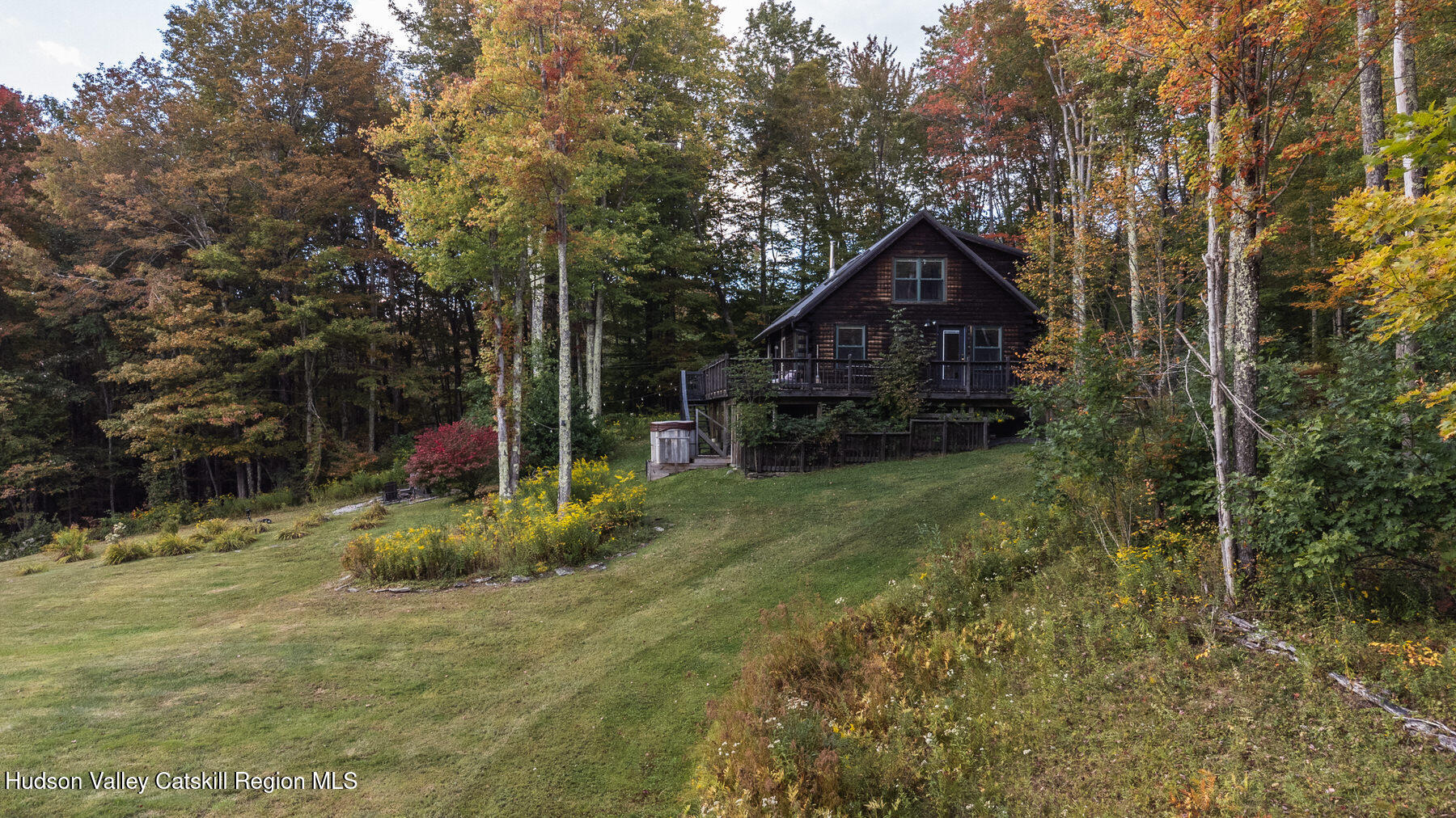 209 Alder Pond Road Andes, NY 13731 - Photo 3 of 32 a backyard of a house with plants and large tree
