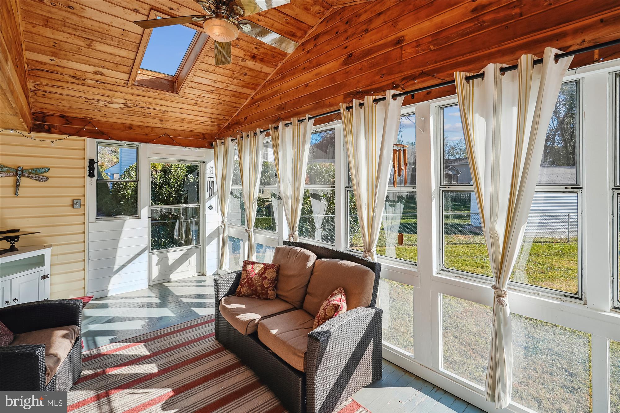 203 Orchard Circle Hamilton, VA 20158 - Photo 35 of 41 Screened in porch with skylights and ceiling fan