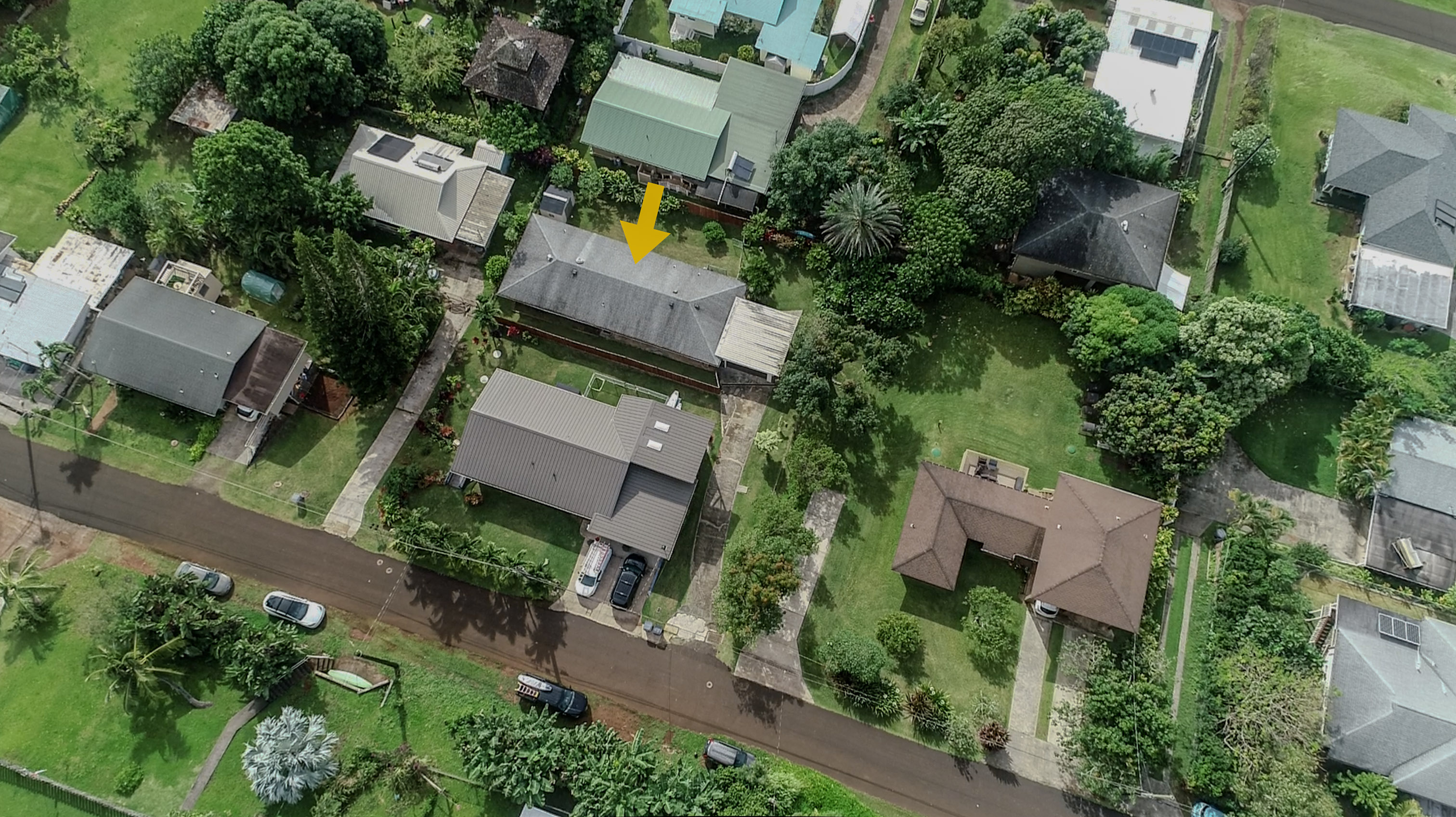 316 A Makani Road, Unit A Kapaa, HI 96746 - Photo 27 of 29 an aerial view of residential houses with outdoor space