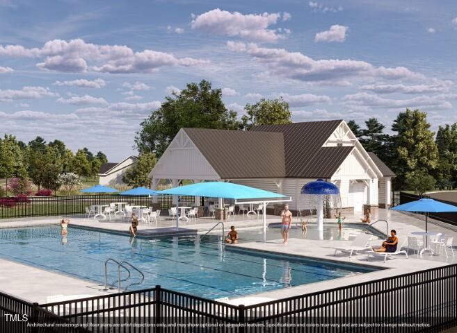 10 Nettle Lane, Unit 243 Clayton, NC 27520 - Photo 3 of 16 swimming pool view with a seating space and a garden