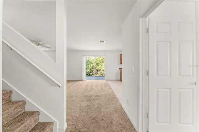 a view of a room with racks on the wall